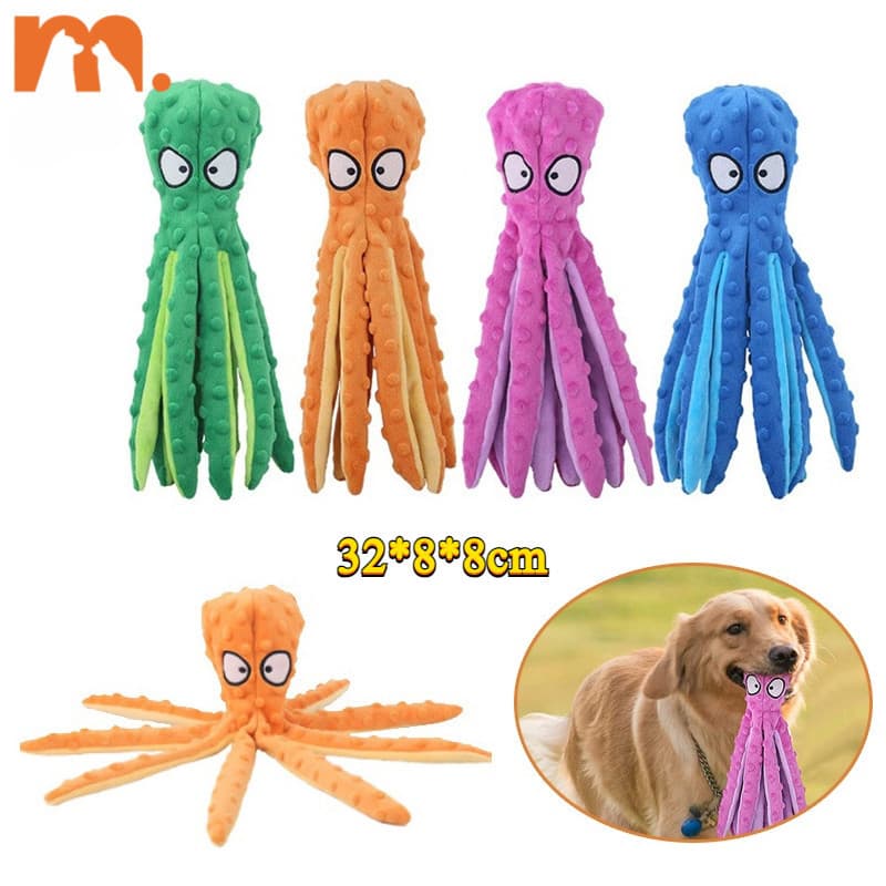 [Muhsinpet] Brinquedo de pelúcia para cachorro Polvo, resistente à mordida, brinquedo para animais de estimação