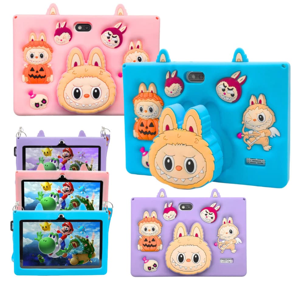 Tablet Infantil Labubu 128gb Memória 7' Polegadas 8gb Ram Android Wifi 5G Cores Variadas + Caneta Touch