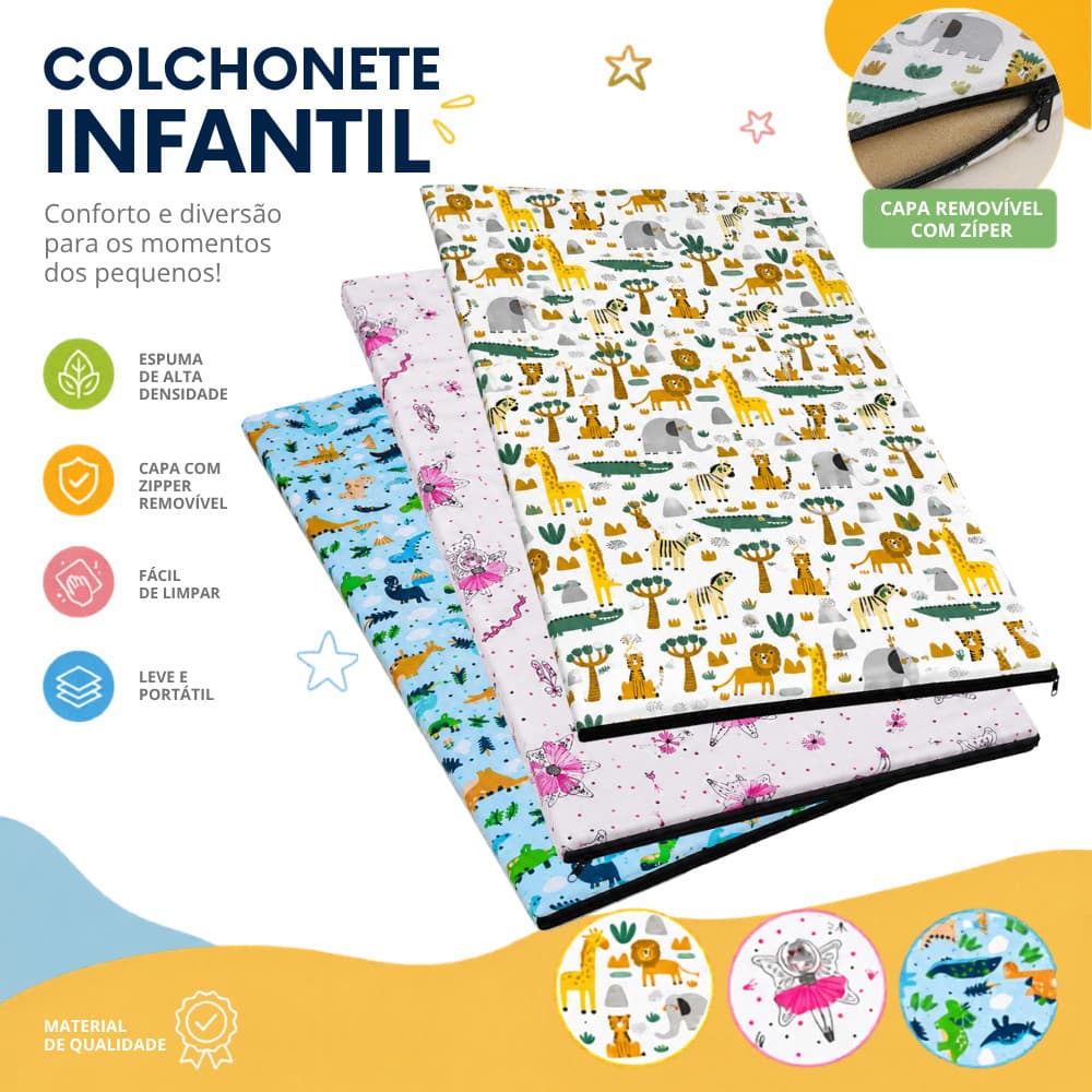 Colchonete Infantil Bebê Berço Para Bebê Anti Xixi E Anti Mancha Lavável Trocador