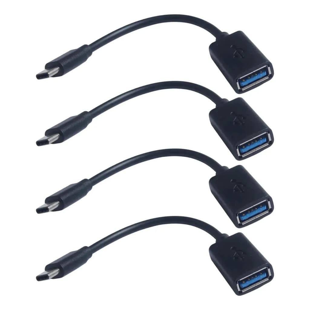 Kit 4 Otg Tipo C Reforssado Pra Android E Tablet