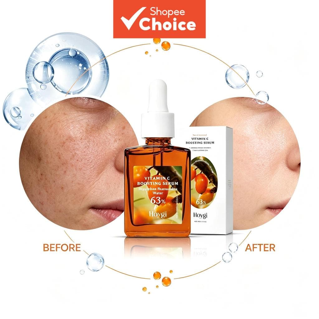 Facial 30 ml Portátil Hoygi com Vitamina C 63% de Água de Espinheiro Marítimo Equilibra oleosidade e realça o brilho da