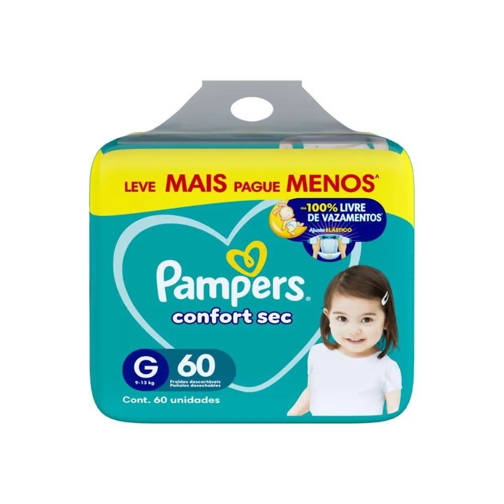 Fralda Pampers Confort Sec Fortebag Tam M 70 Unidades