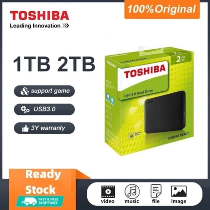 ⚡️ (Genuíno)⚡️ TOSHIBA Disco Rígido Externo HD 1TB/2TB/4TB SSD Interface USB 3.1 Tipo C Disco Rígido de Alta Qualidade