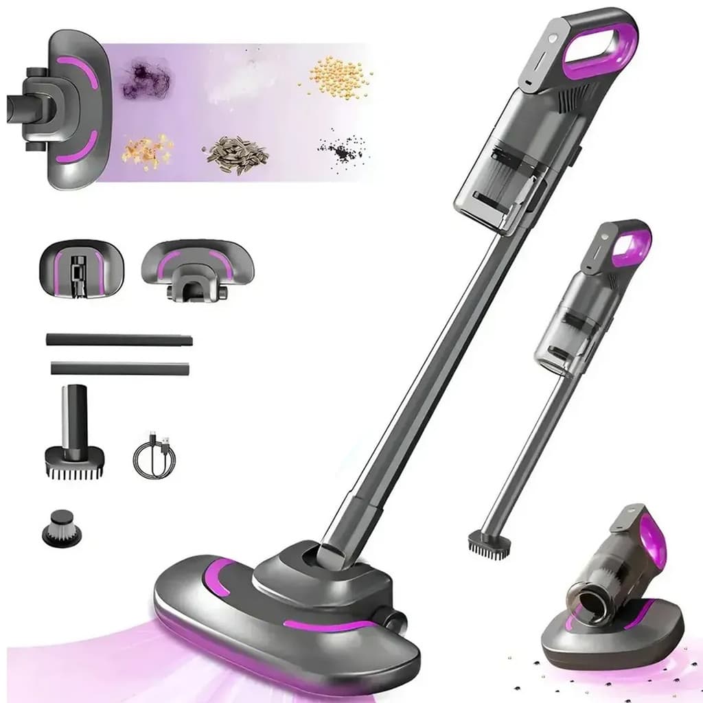Aspirador Po 3 Em 1 Vertical Aspira Passa Pano 120w Recarregavel Sem Fio Portatil Limpa Sofa Carro Casa Limpeza Faxina
