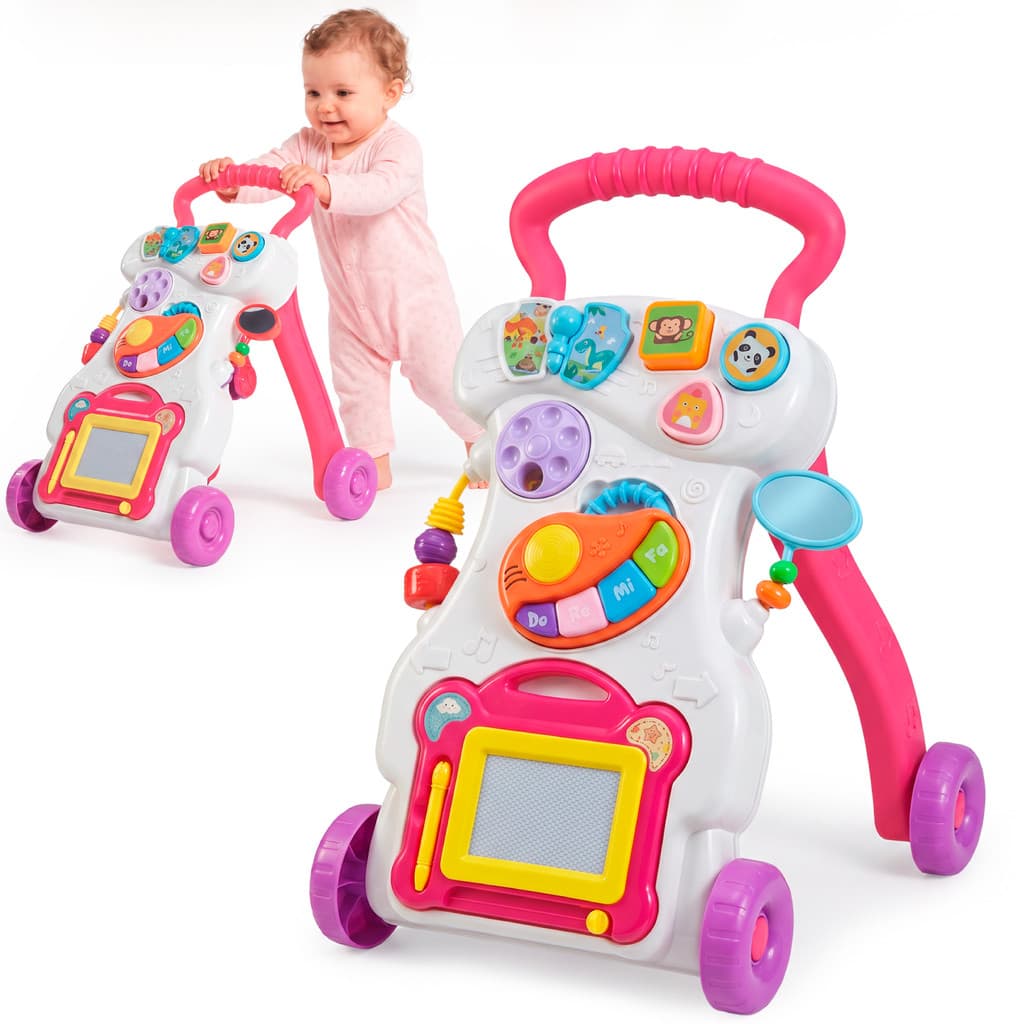 Andador Infantil De Empurrar Didático Piano Musical Primeiros Passos Brinquedo Educativo Interativo Para Bebê