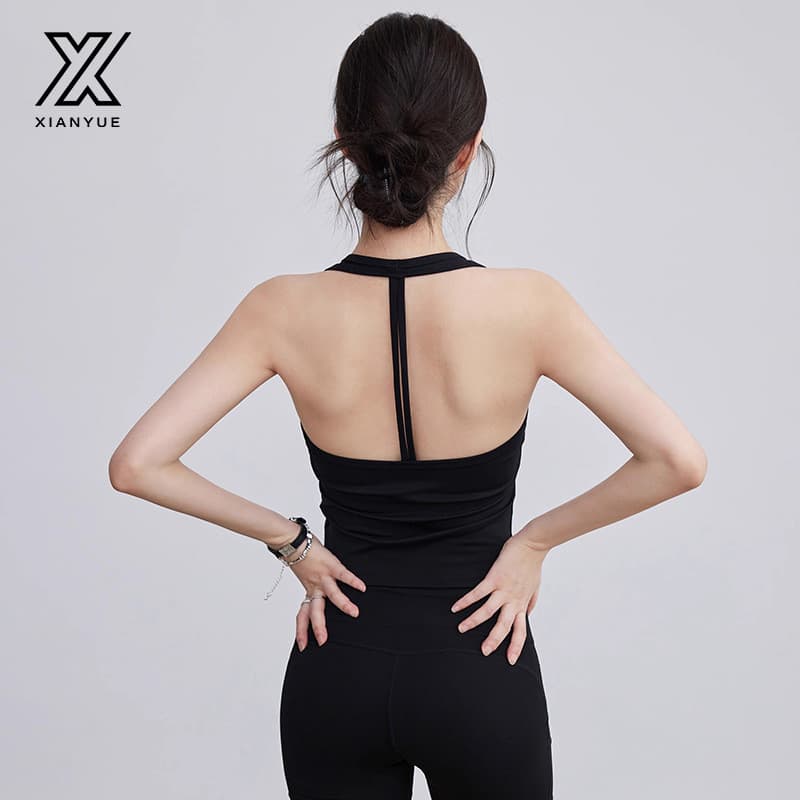 Roupa interior esportiva feminina yoga colete sem mangas sutiã verão novo estilo Pilates topo roupas de Fitness roupas d