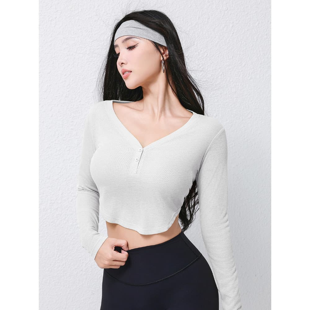 Roupas curtas de Yoga blusa feminina 2026 novo estilo pêssego coração colarinho esportes topo Fitness Pilates roupas de 