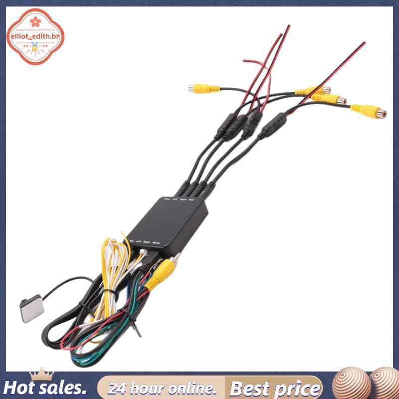 Sistema De Interruptor De Câmeras De 4 Vias , Visão 360 , Caixa De Controle De Câmera De Carro Para Frontal Traseira , B