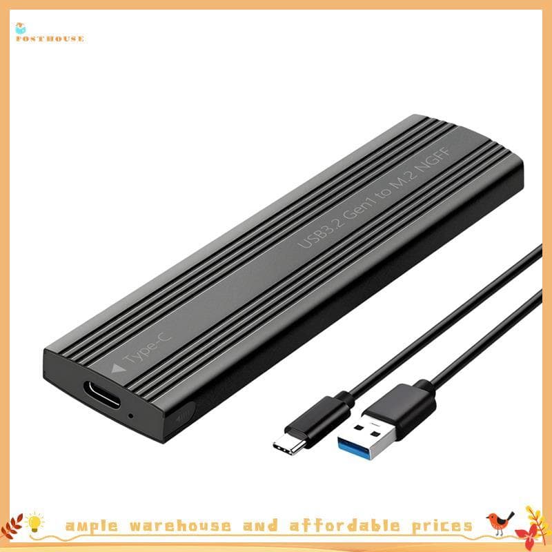 Capa Para Disco Rígido Externo M . 2 NGFF B + Key SSD Preta