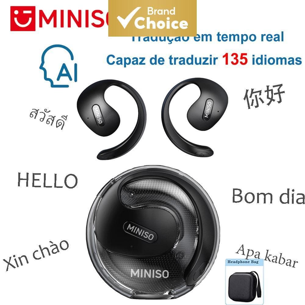 MINISO x15 pro fones de ouvido OWS, fones de ouvido bluetooth abertos, esportivos, com microfone, estéreo de alta