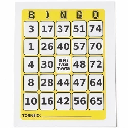 Cartela Bingo 96 Folhas Jogo Amarelo Alta Qualidade Lazer Familia Diversao