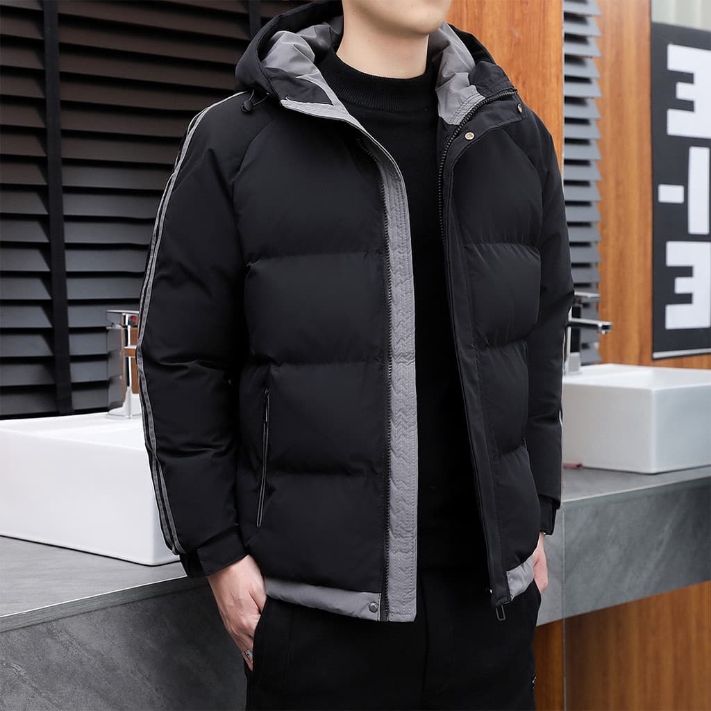 Jaqueta acolchoada de inverno masculina ins Street Wear jaqueta acolchoada solta jaqueta de pão masculina espessada com 
