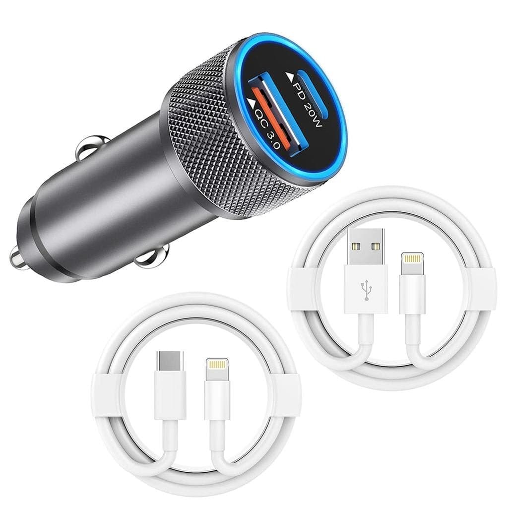 Carregador de Carro para iPhone, Carregador Rápido USB C [Certificado pela Apple MFi] Carregador de Carro Apple 38W com 