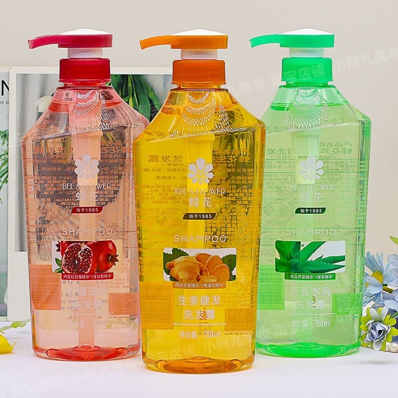 Abelha flor shampoo sem Silicone refrescante desengordurante gengibre shampoo hidratante nutritivo macio hidratante romã