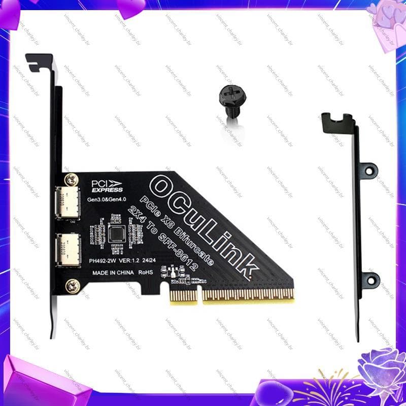 [vincent_c] PCIe4.0 X8 Para 2 Portas SFF8611 E 8612 Placa De Expansão Oculink SFF-8639 U . 2 SSD Gráfica Externa Win/Lin