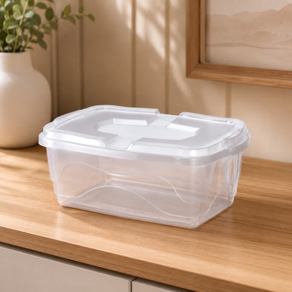 Caixa Organizadora Multiuso 10 Litros Transparente com Tampa Plástica para Roupas Brinquedos Cozinha Banheiro Quarto