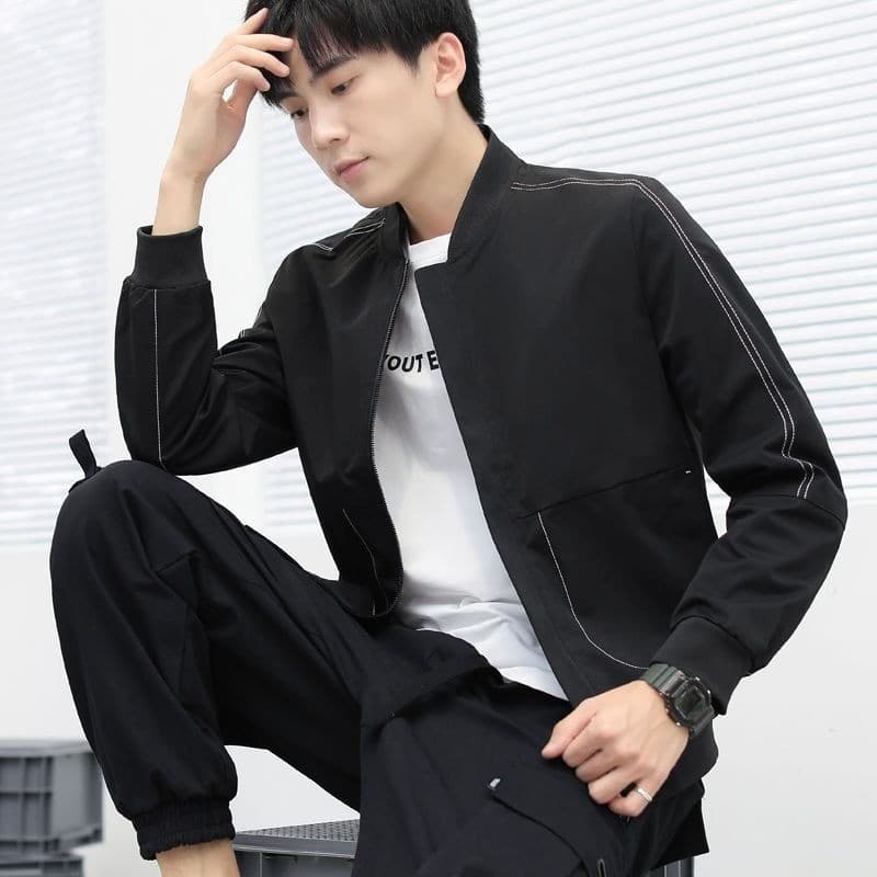 Jaqueta masculina jaqueta masculina uniforme de bola roupas superiores estudante coreano bonito Casual