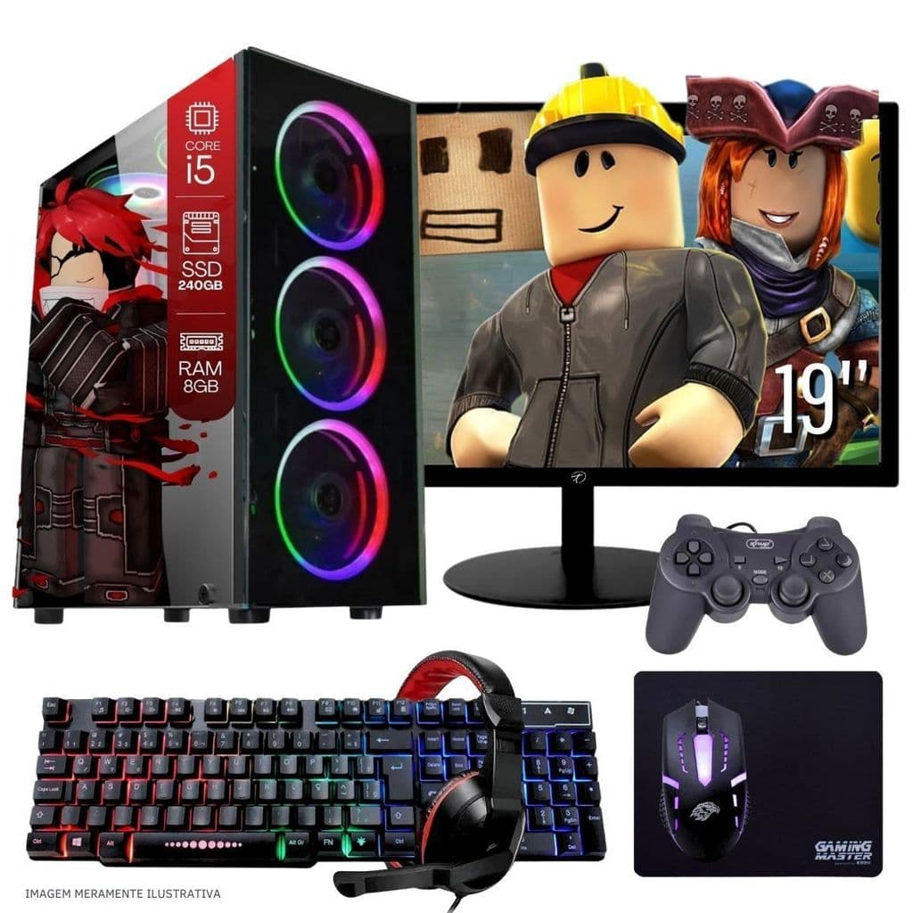 PC Gamer TOB Intel Core i5 SSD 240GB 8GB Kit Gamer Joystick Monitor 19” Windows 11 Pro Trial