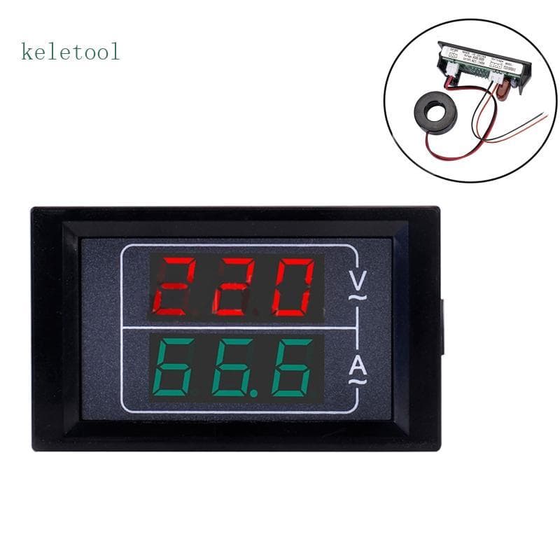 Kele Digital LED Voltímetro Amperímetro Display Multímetro Vermelho E Verde