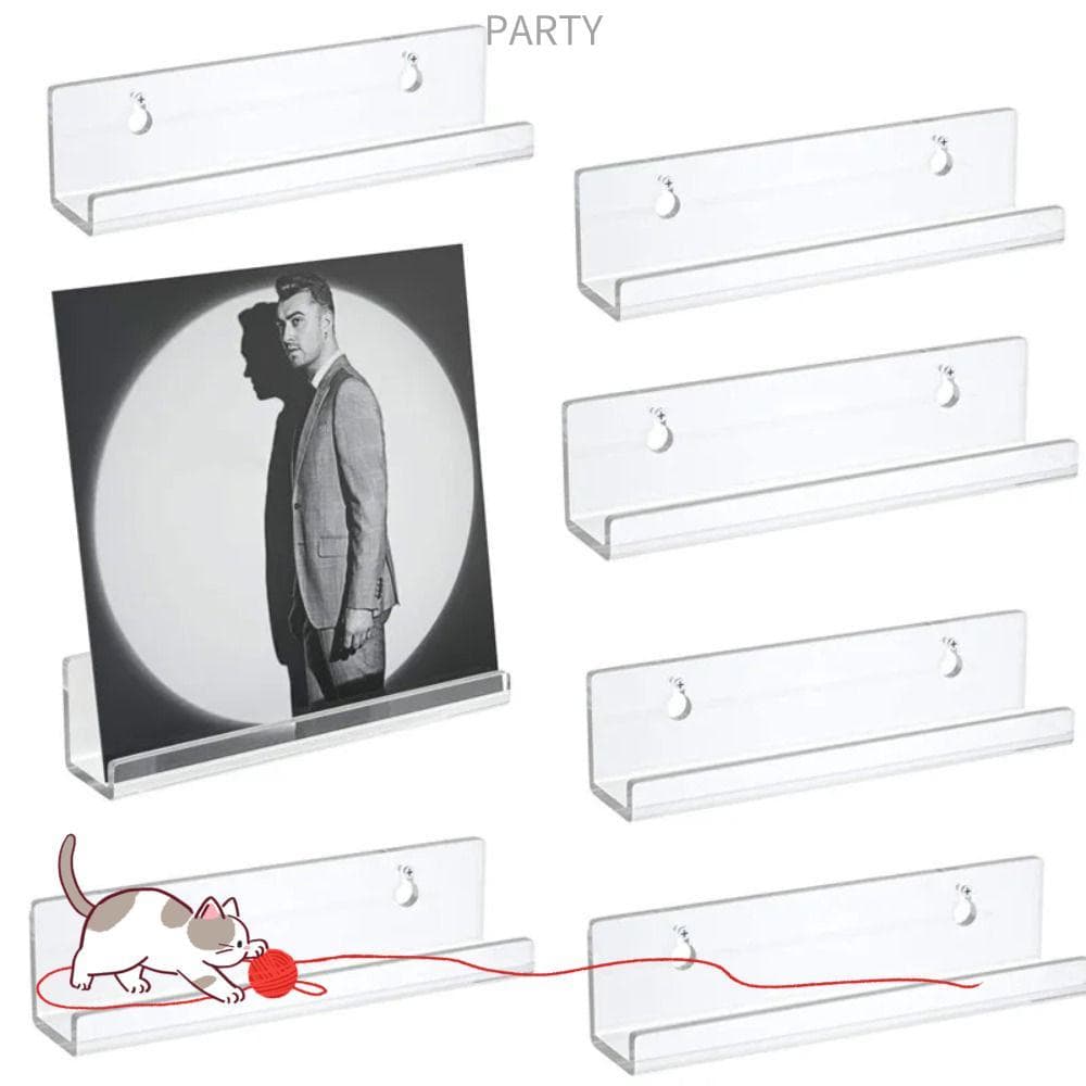 Prateleira De CD , Suporte De Exibição De Registro Acrílico Montado Na Parede , Rack De Armazenamento De Álbum De Gravaç