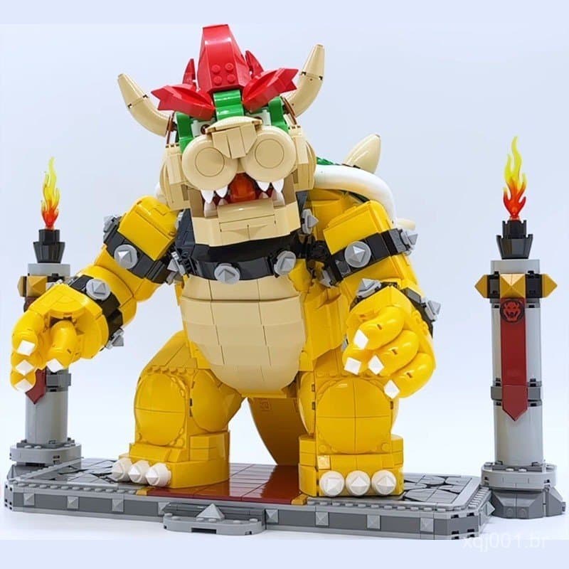 Compatível com blocos de montar LEGO Super Mario Bowser, blocos de montar de pequenas partículas, brinquedo educativo de
