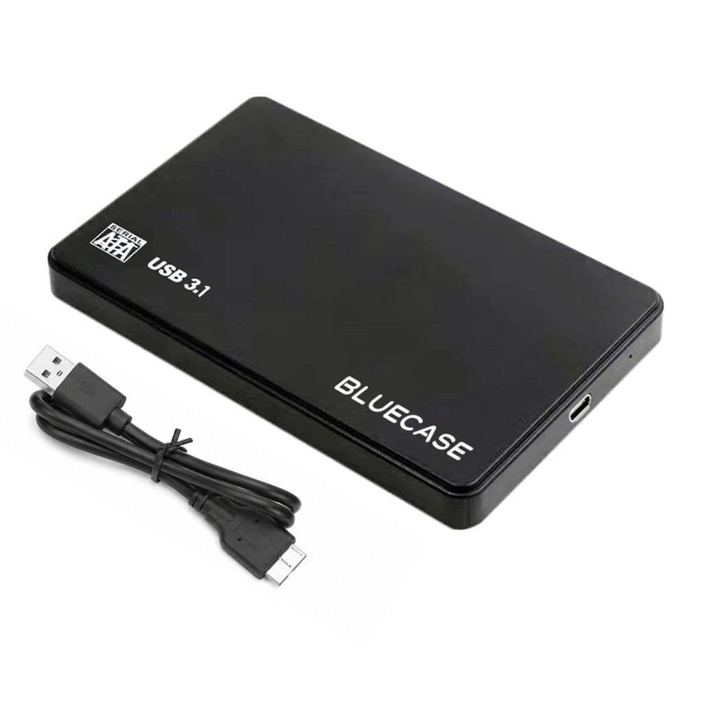 Case Hd Externo Usb 3.1 Preto para Hd Ssd Sata 2,5" Bluecase Gaveta Adaptador Portátil Notebook e Pc