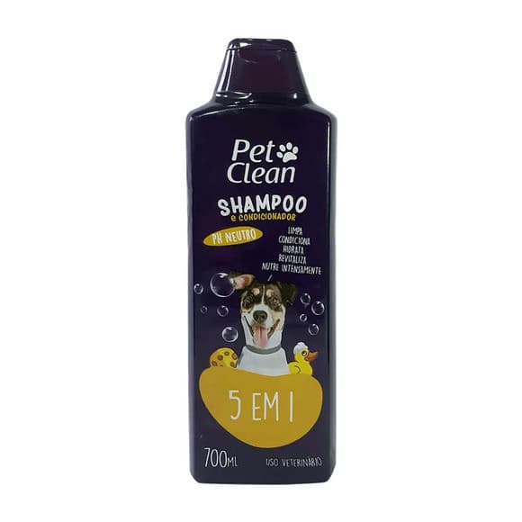 Shampoo 5 em 1 para Cães e Gatos Pet Clean 700 ml