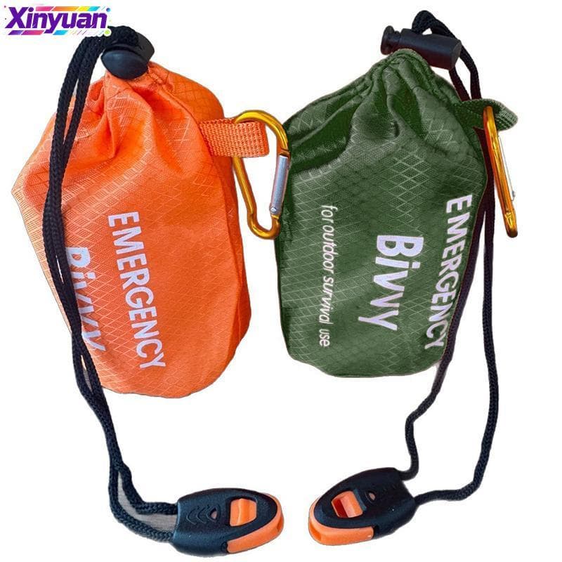 xiny Saco De Dormir De Proteção Térmica Profissional Com Mosquetão De Apito Para Kits De Primeiros Socorros n