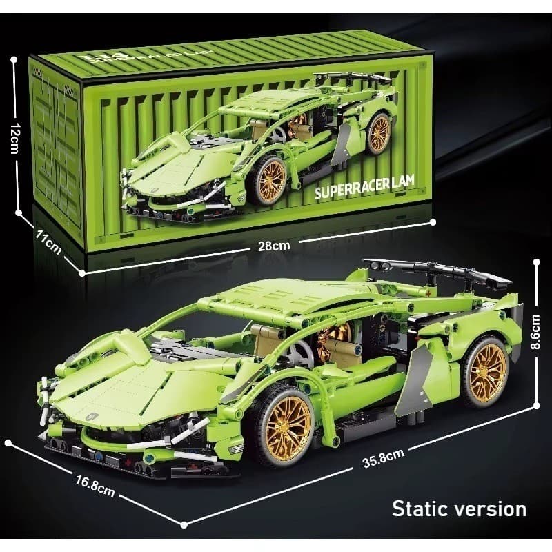 Carro Lanborguini SIAN FK937 blocos de Montar remoto elétrico Brinquedo car quebra cabeça montagem estilo Lego
