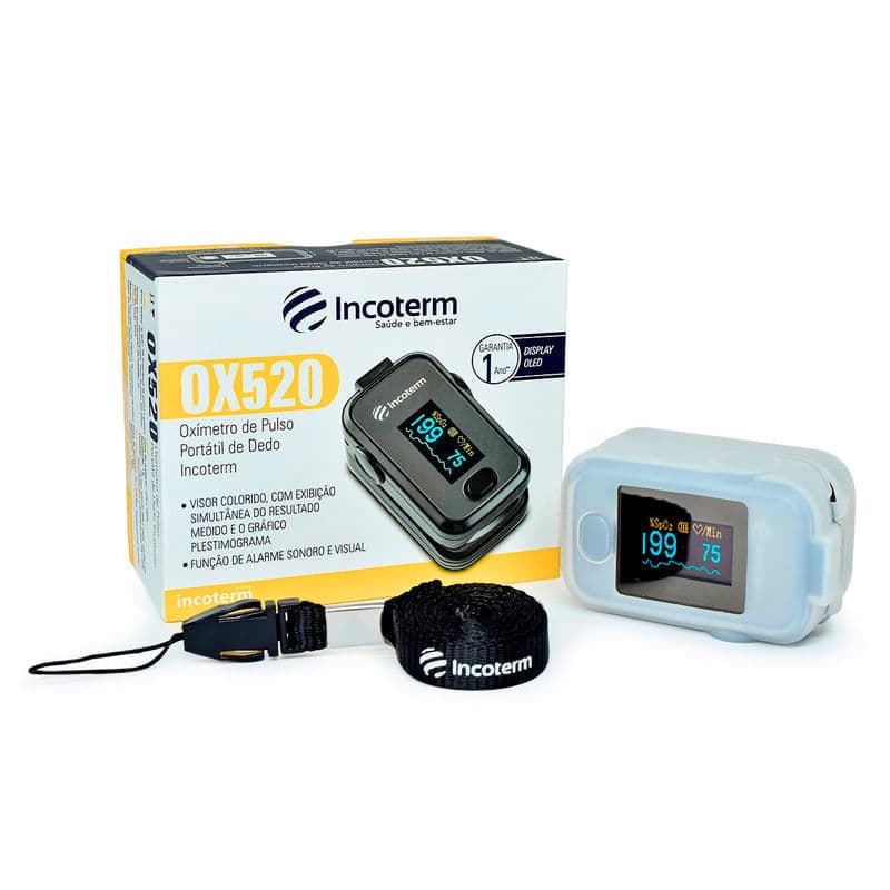 Oxímetro De Pulso Para Dedo Incoterm Ox520 Preto