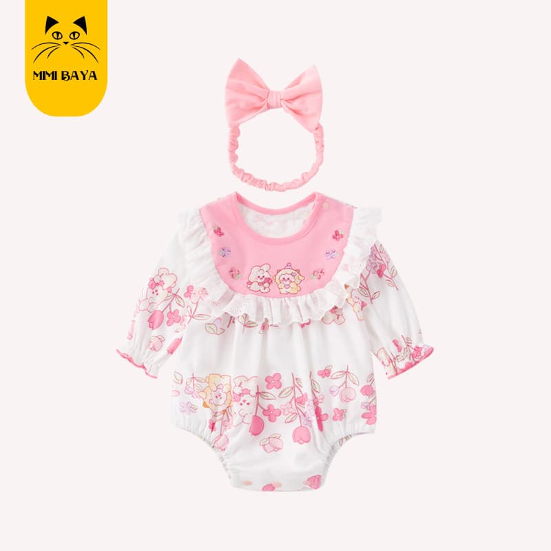Bebê roupas de bebê primavera roupas bebê recém-nascido macacão menina estilingue macacão princesa mês cheio cem dias ma