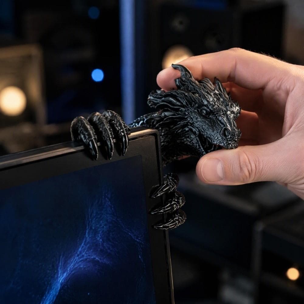 Estátua De Mesa Dragon Gamer SD413UDC , Estatueta De Clipe De Monitor De Dragão Resistente Ao Desgaste De Escalas Simula