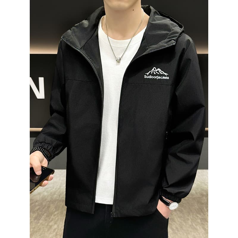 Primavera outono jaqueta masculina Casual com capuz jaqueta masculina à prova de vento impermeável All-Match jaqueta fin