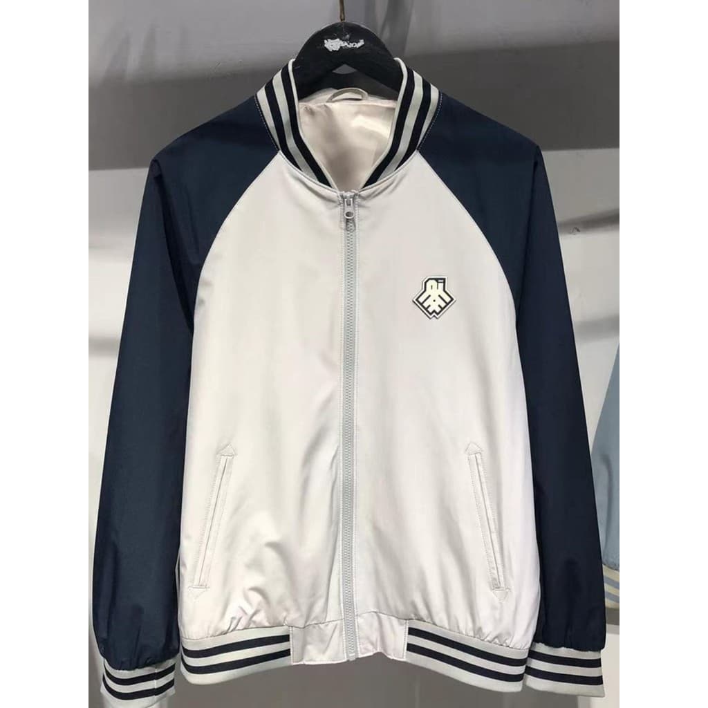Marca masculina Jck Jns masculino feminino mesmo estilo bonito bloqueio de cores primavera jaqueta masculina gola de bei
