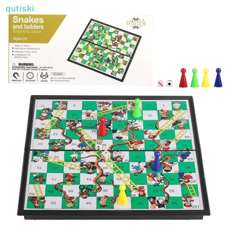 Timehebayquti Board Desktop Dobrável Escada De Cobra Tabuleiro E Jogo Família De Xadrez Portátil