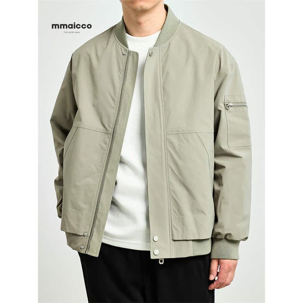 Momaike roupas masculinas 2026 primavera gola de beisebol jaqueta masculina leve Casual Workwear masculino cor sólida to
