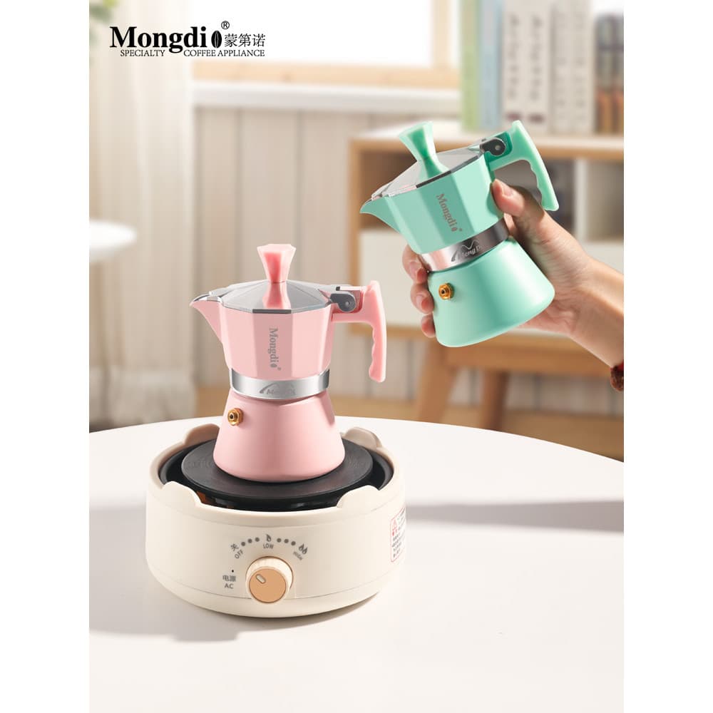 Mongdio Mongdio Mongdio Máquina de café expresso para fazer cafeteira Mini pequena cafeteira Moka Pote de extração