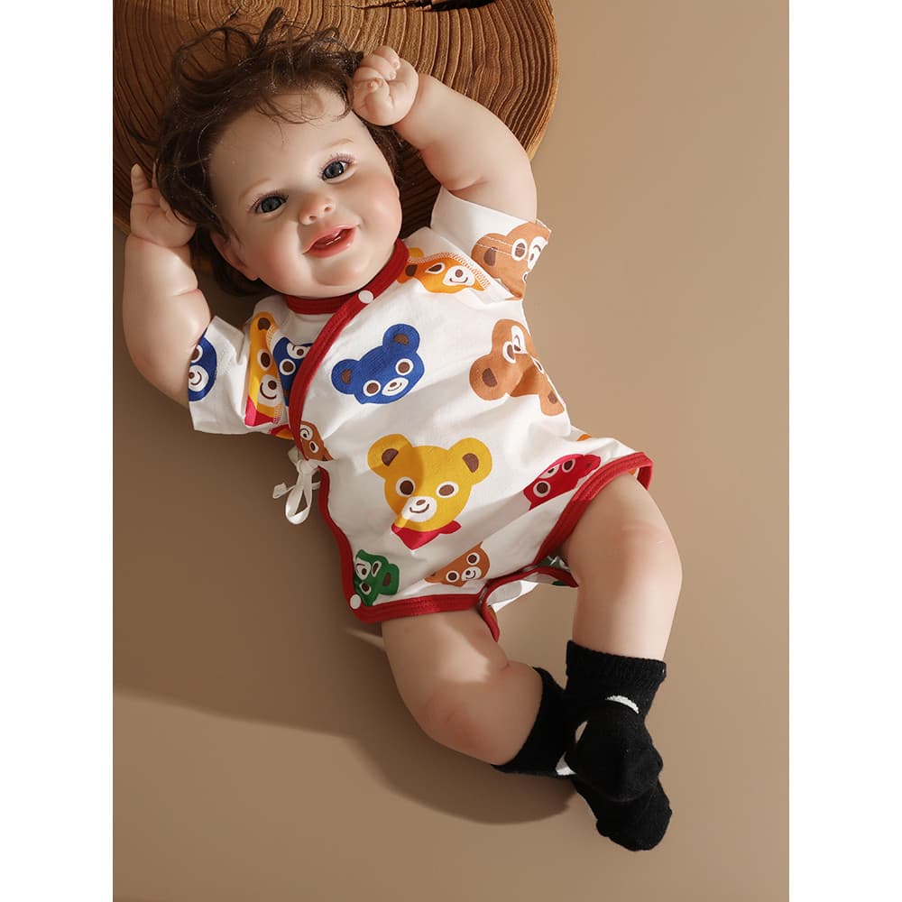 Postura infantil roupas de bebê recém-nascido roupas de bebê verão estilo fino bebê menina menino fino urso de manga cur