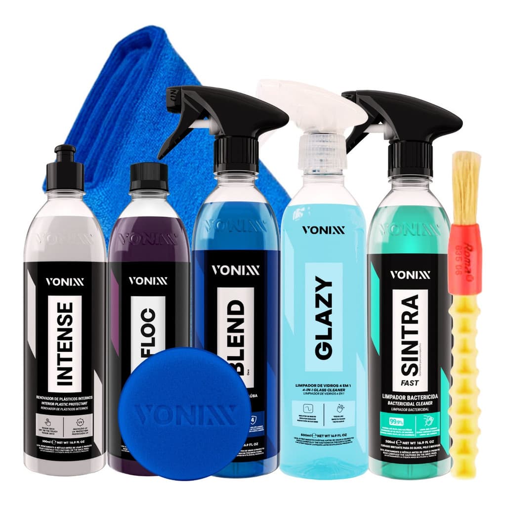 Kit Limpeza Carro Intense V-floc Glazy Blend Sintra Vonixx