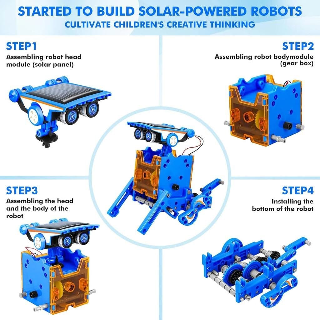 Brinquedos Educativos STEM 13 em 1 com Robôs de Energia Solar para Meninos a Partir de 8 Anos, Brinquedo Educativo, Kits