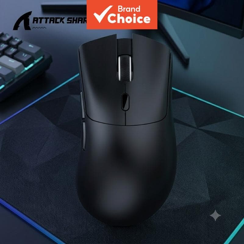 Mouse Gamer Profissional Attack Shark R1 com 3 Modos Sem Fio, PAW3311, 18000DPI e Alta Velocidade