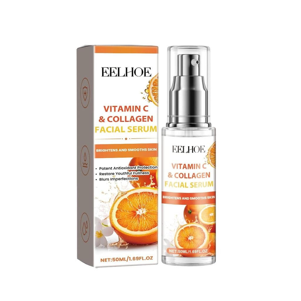 Sérum Facial de Vitamina C e Colágeno, 50ml - Sérum Diário para o Rosto Revitaliza a Pele Opaca, Aumenta a Luminosidade 