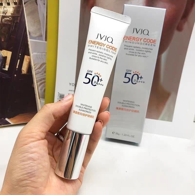 Jinquan Protetor Solar Creme Loção Fina Transparente Branqueadora Dupla Proteção Protetor Solar Loção 50 Creme Base Genu