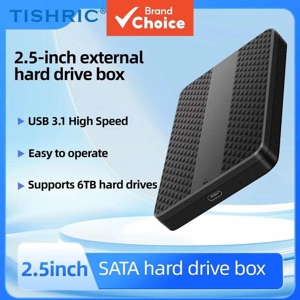 Caixa/Encaixe/Estojo externo TISHRIC para disco rígido SSD de 2,5 polegadas, adaptador SATA para USB 3.0