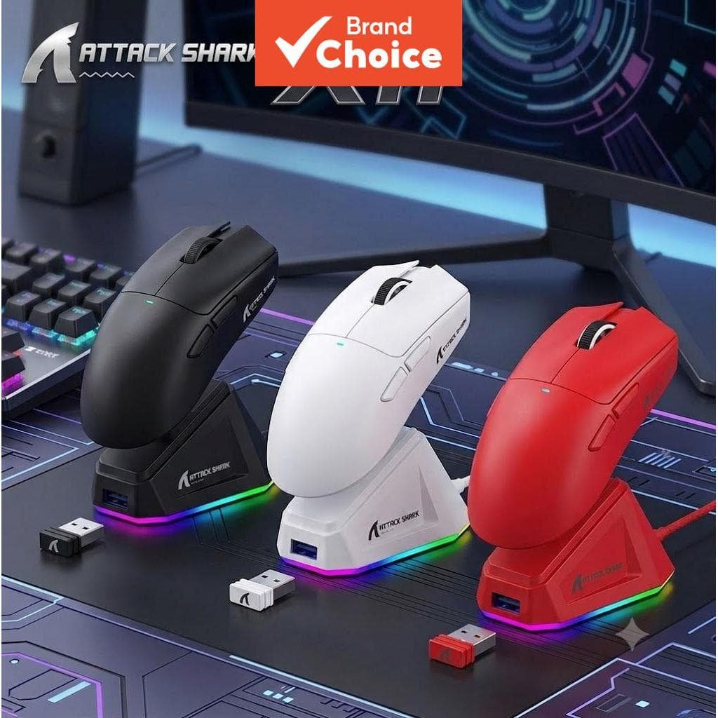 Mouse Gamer Sem Fio Shark X11 Mouse Gamer Ergonômico Ultra-Leve de 3 Modos para PC e Laptop