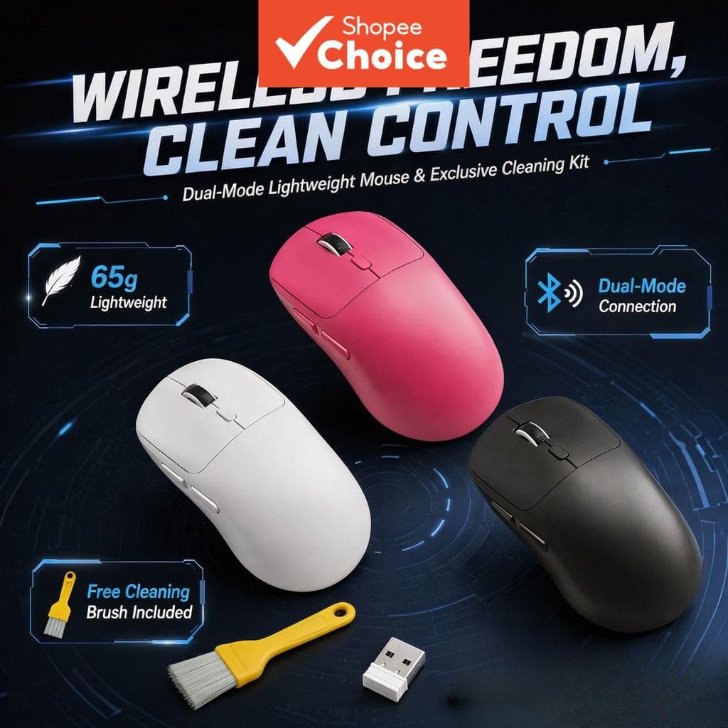 M348 Mouse Bluetooth Dual Mode Sem Fio Gaming Mouse 2.4G Recarregável Mouse Ergonômico 3 Níveis DPI Ajustável para