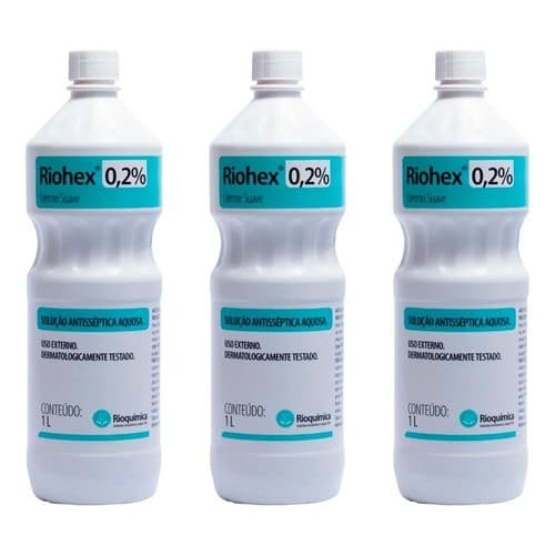 Kit C/3 Riohex 0,2% Solução Aquosa Dermo Suave 1L