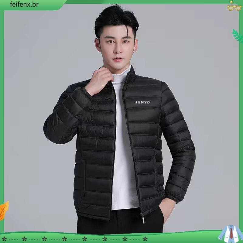 Jaqueta acolchoada masculina jaqueta acolchoada jaqueta acolchoada gola alta jaqueta de inverno com capuz Plus Size jove
