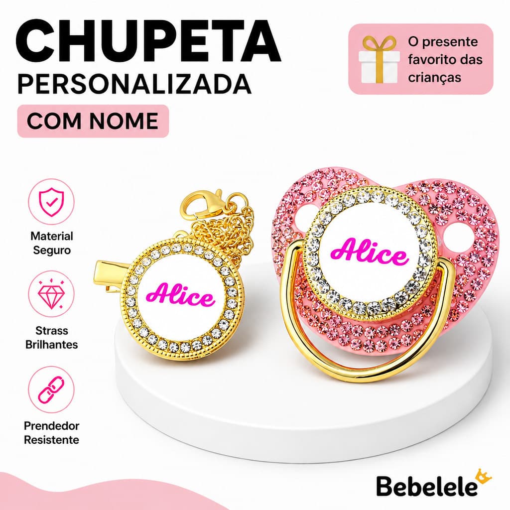 Chupeta para bebês, adequada para bebês de 0-6 meses/6-18 meses, chupeta com iniciais em inglês 26&331 I30C