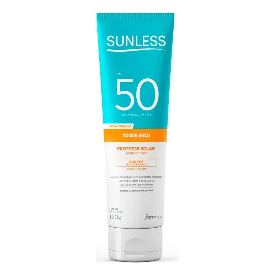 Protetor Solar Sunless Fps 50 Corpo E Rosto Toque Seco 200g